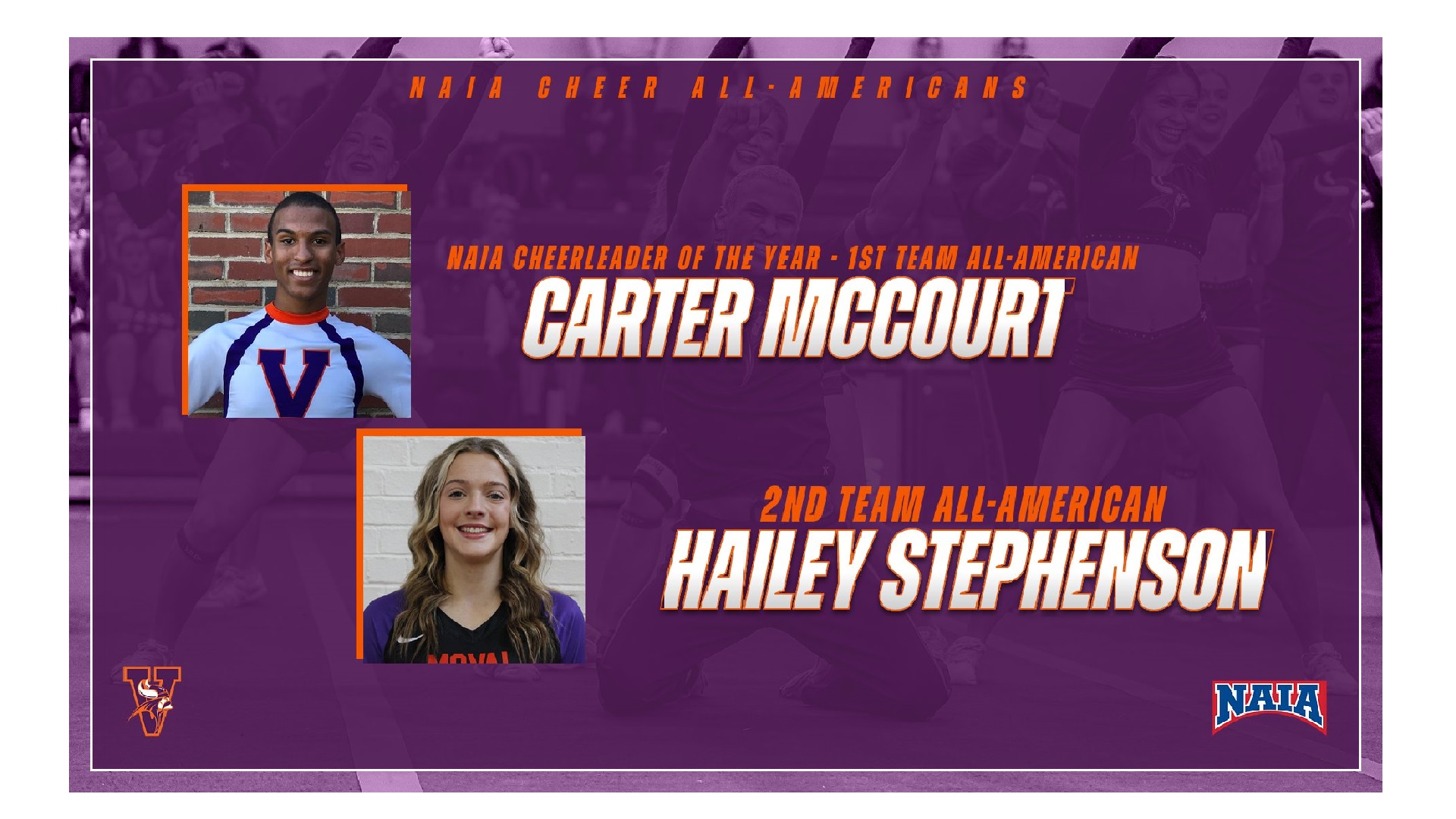 Cheer Produces Two All-Americans & NAIA Cheerleader of the Year