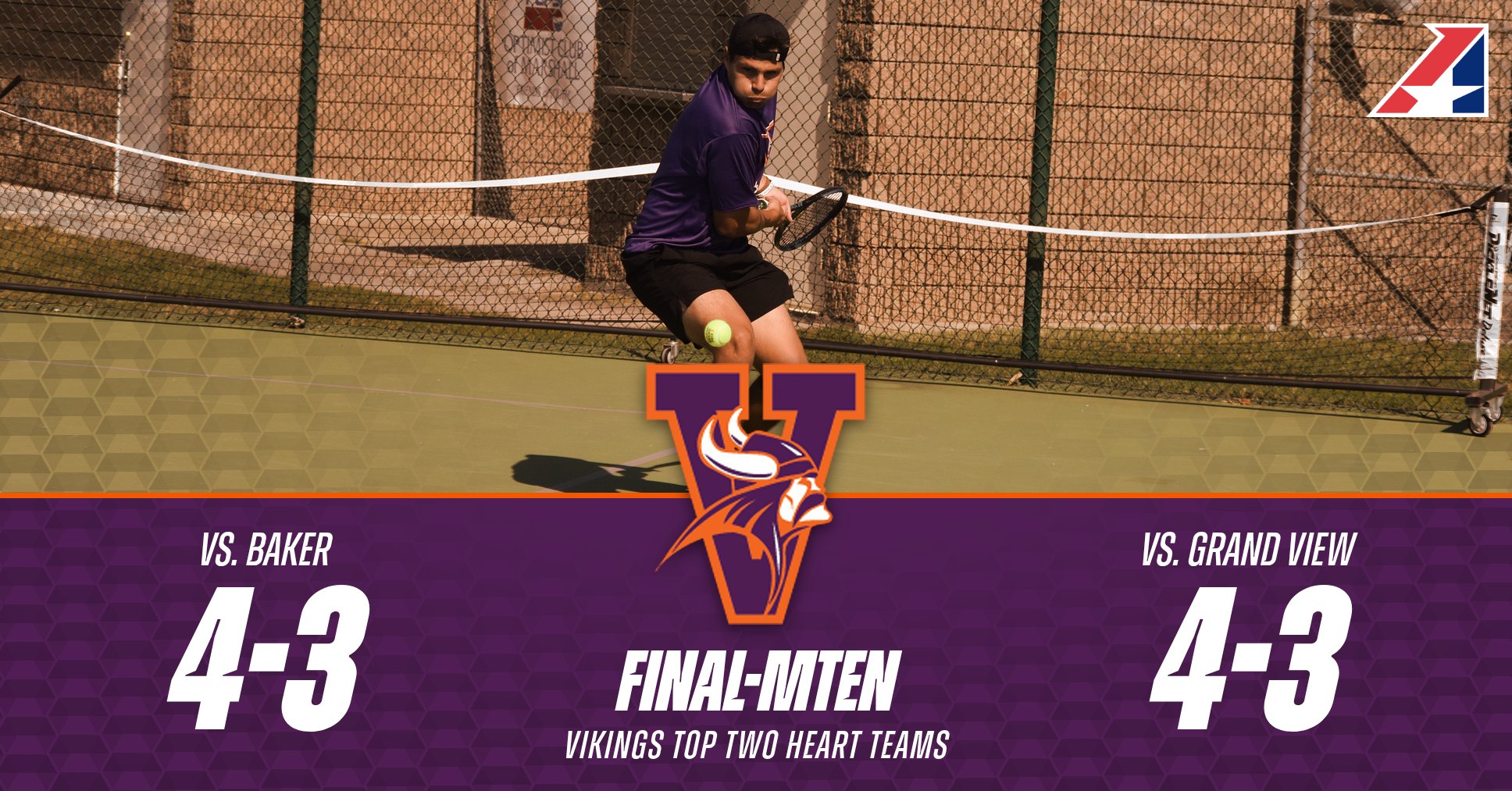 Men's Tennis Tops Two Heart Opponents on the Road
