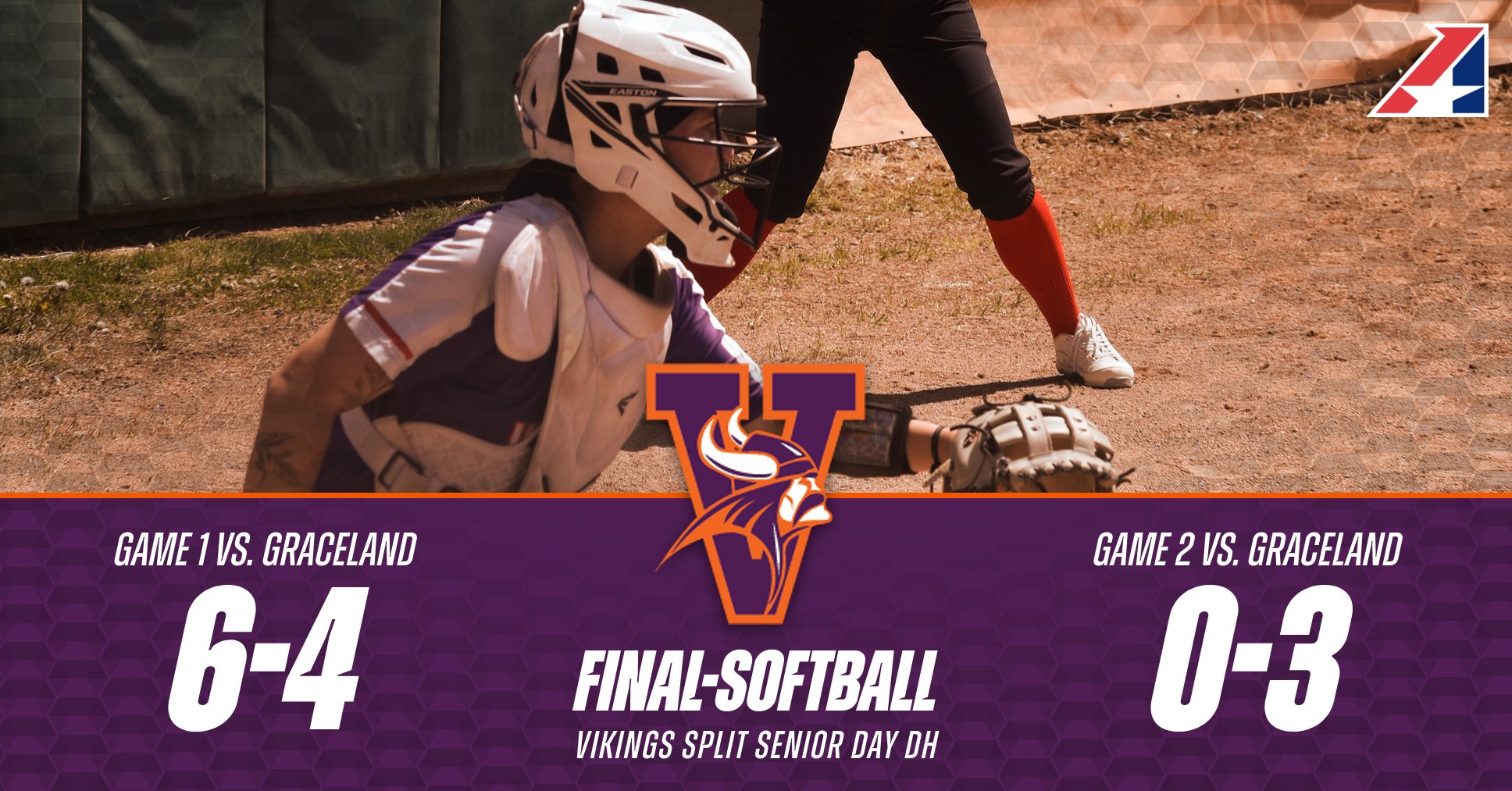 Softball Splits Against Graceland on Senior Day