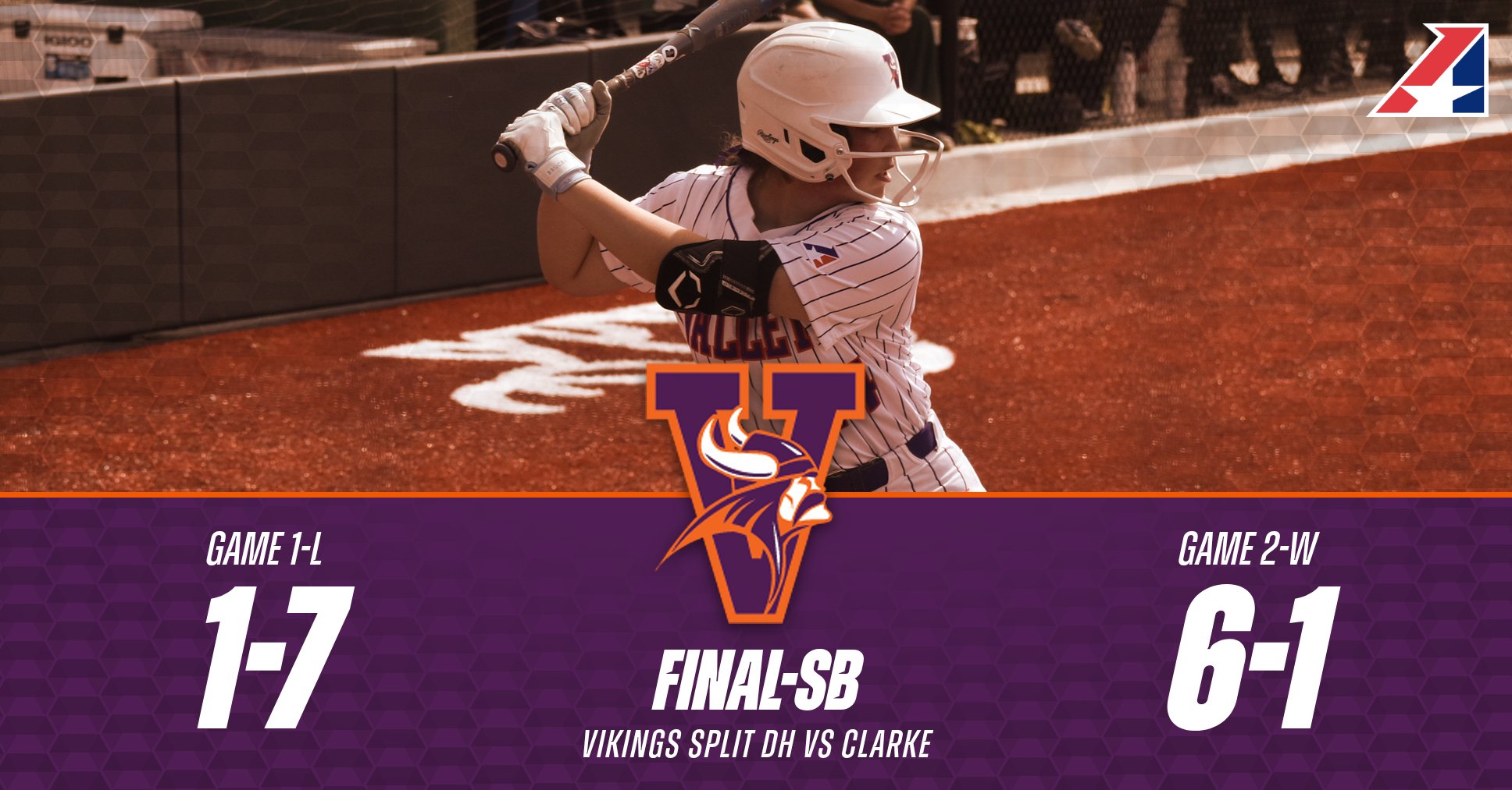 Softball Splits Home Doubleheader with Clarke