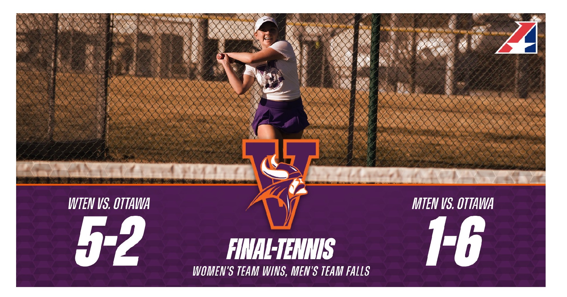 Tennis Teams Split Contests at Ottawa