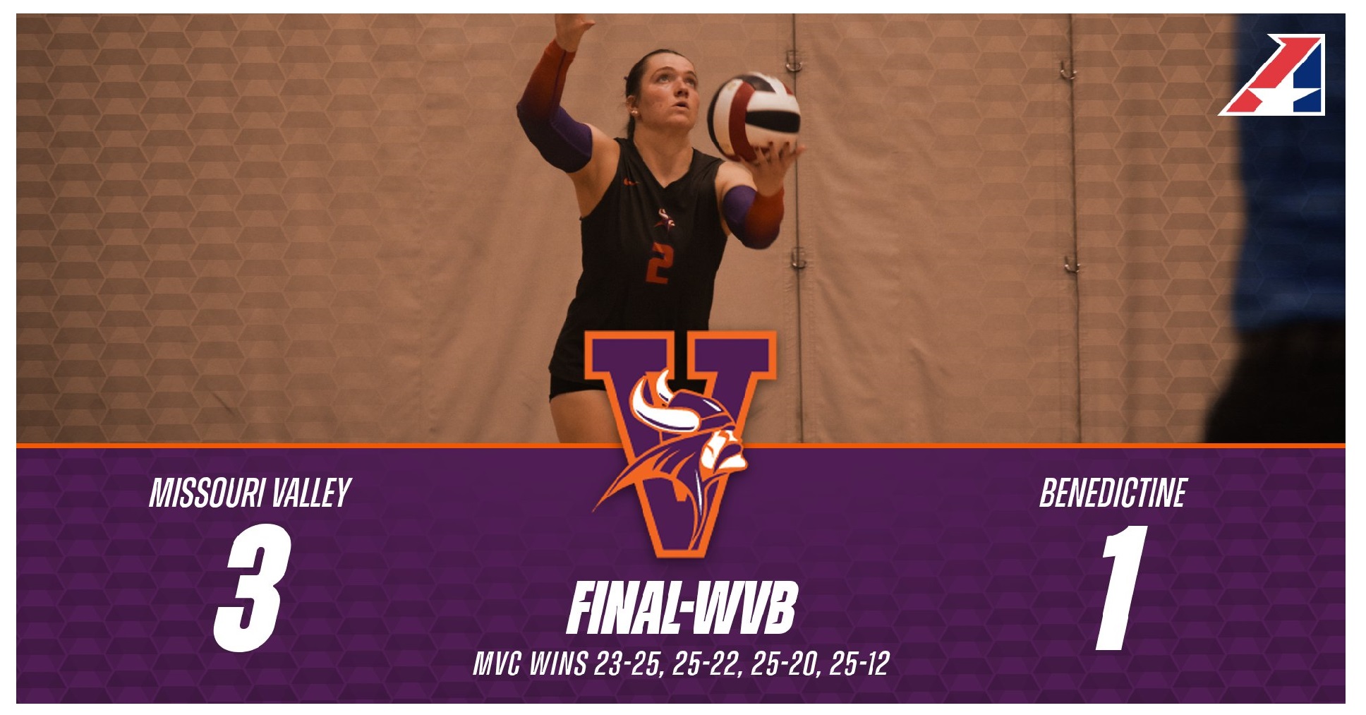 Women's Volleyball Tops Benedictine in Four Games