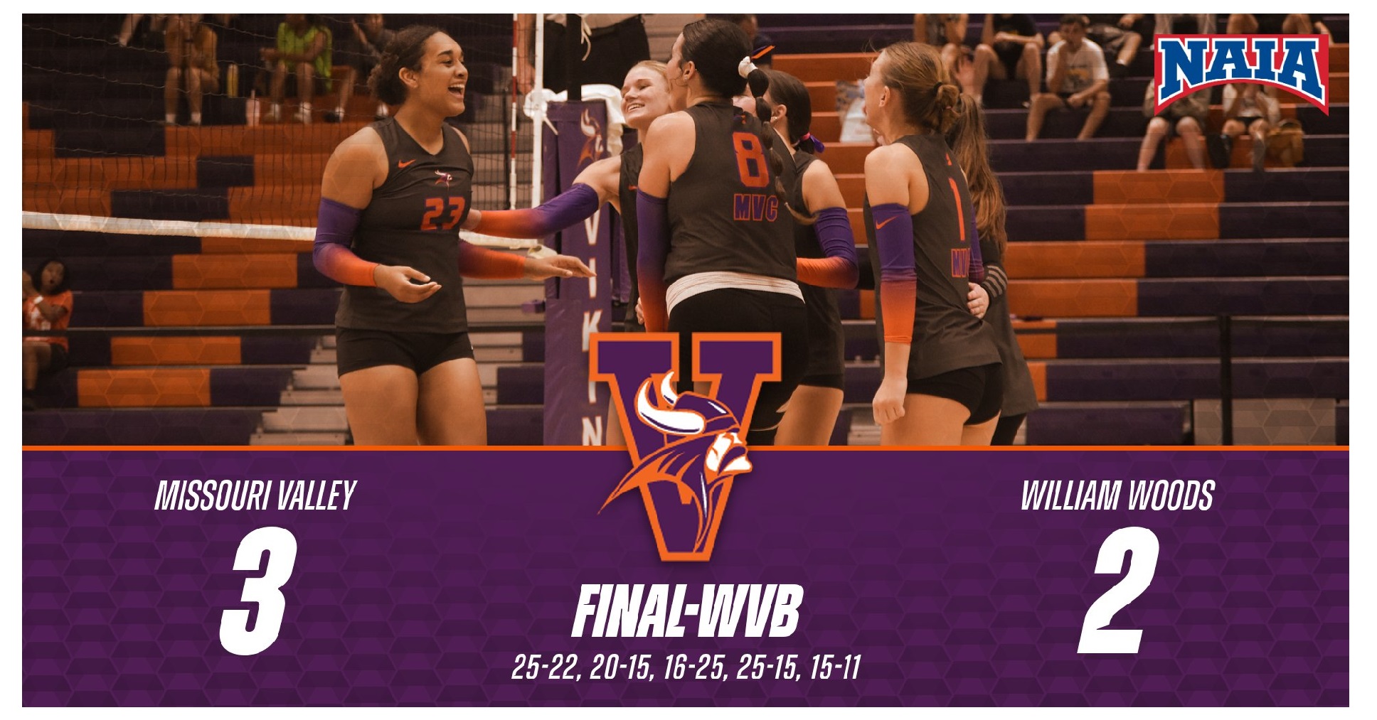 Women's Volleyball Tops William Woods on the Road in Five Games